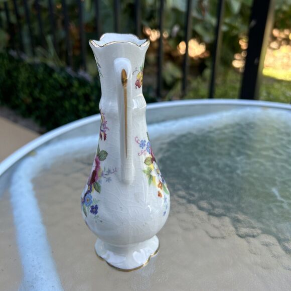 Vintage Old Foley James Kent Strawberries Butterflies Bud Vase Pitcher England - Picture 8 of 10